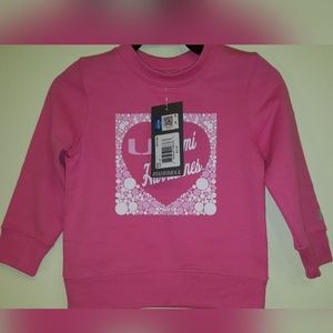 Pink Miami Hurricanes Sweater Size 2T
